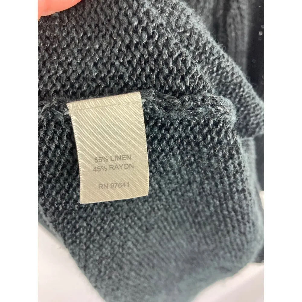 J Jill Linen Blend Short Sleeve Tunic Cardigan Size Small - Image 5