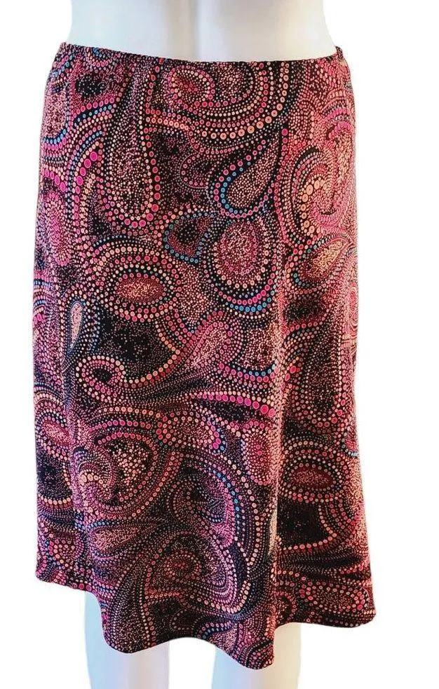 Vintage Luna Chix 90s Black Paisley Chiffon Midi Skirt Size Small - Image 5