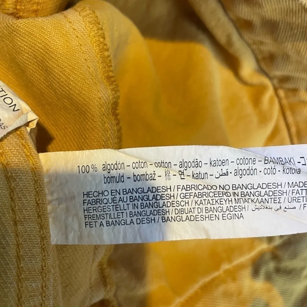 Zara Cropped‎ Boxy Denim Jean Jacket in Yellow Size Small - Image 6