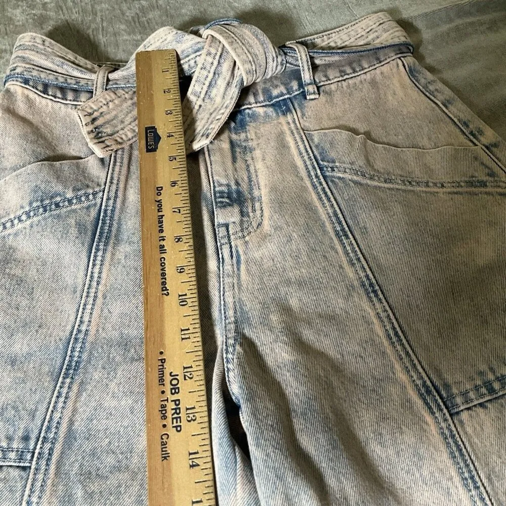 Joie Casen Size 27 Denim Wide Leg Crop Tie Waist Pink Pants Jeans preppy NWOT - Image 7