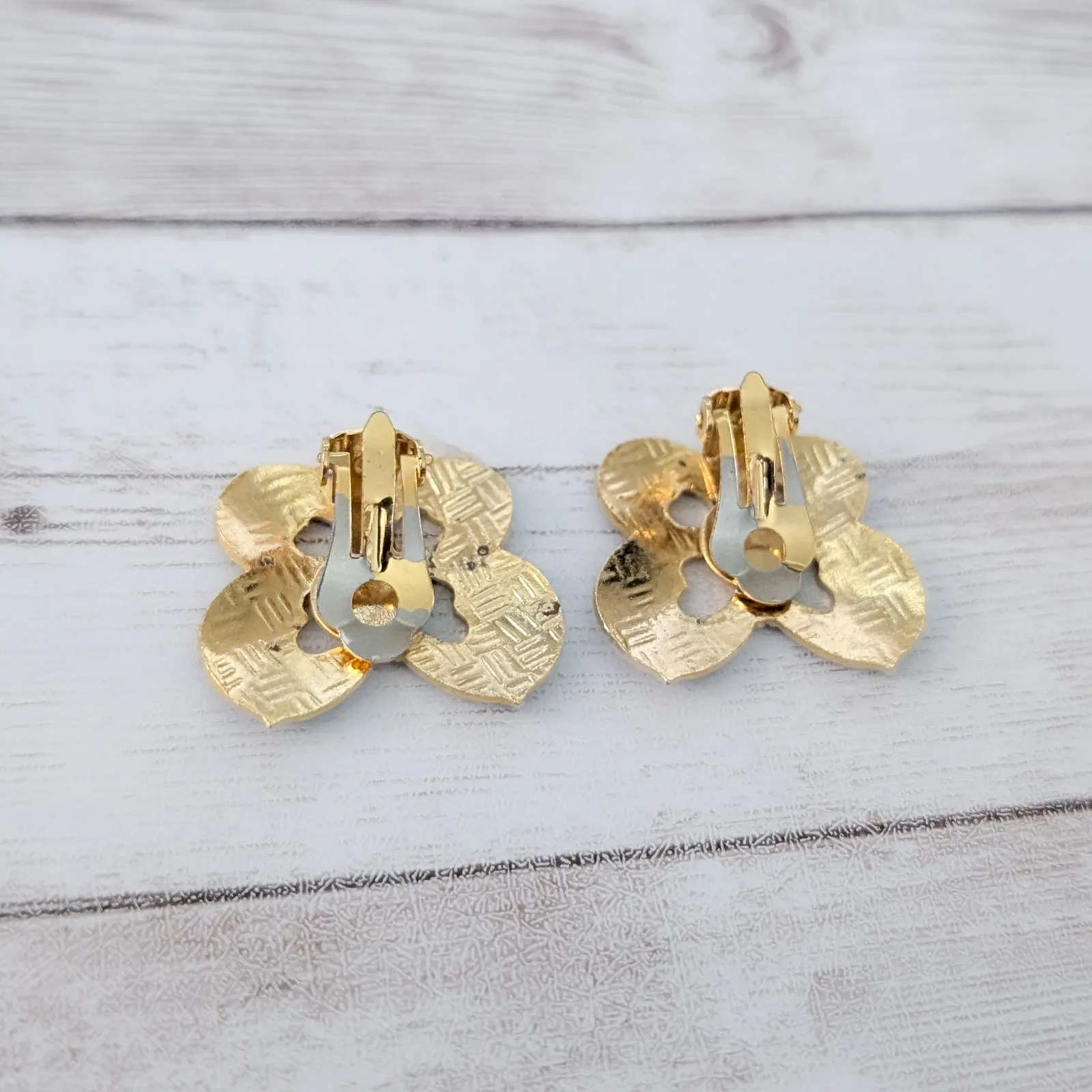 Vintage Clip On Earrings Cloisonné Butterfly Large Statement - Image 5