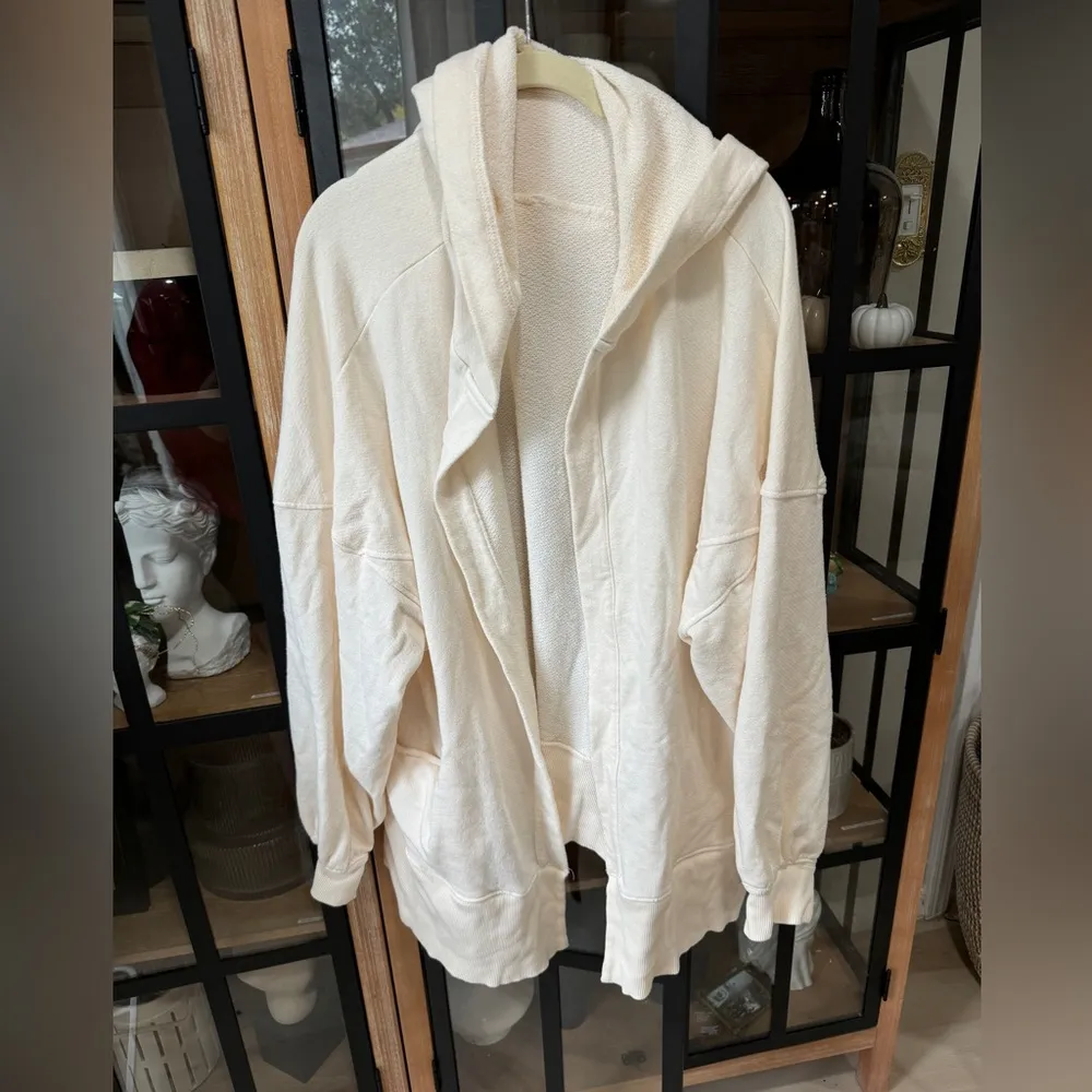 FP Movement Cardigan hoodie sweater Renegade Hooded Jacket canvas Free People White - Image 2