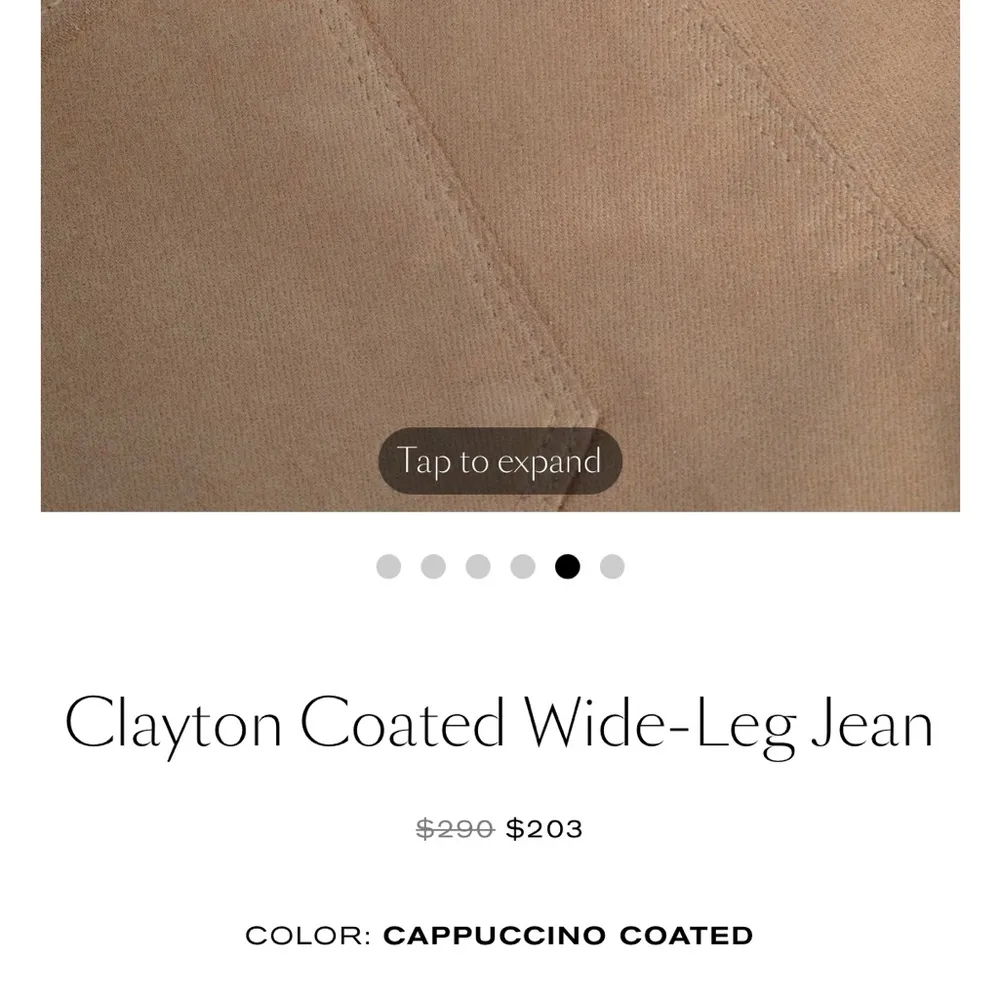 NWOT L’Agence Clayton Coated Wide-Leg Tan Cream Brown Cappuccino Pant Jean 29 - Image 13