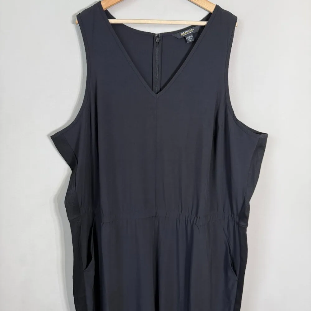 Athleta Brooklyn Jumpsuit Women's 26 Black Active Workout Athleisure Travel NWOT - Image 8