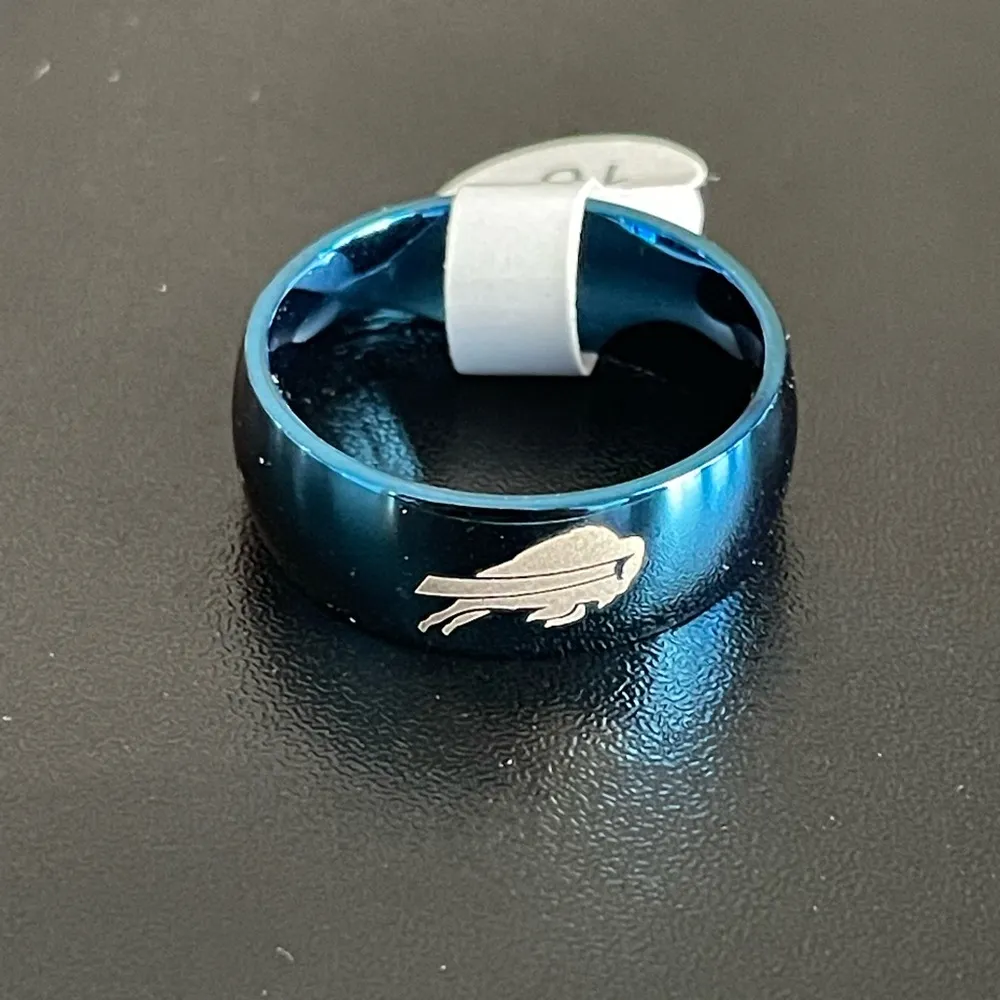 Blue stainless steel buffalo bills ring size 10 - Image 5