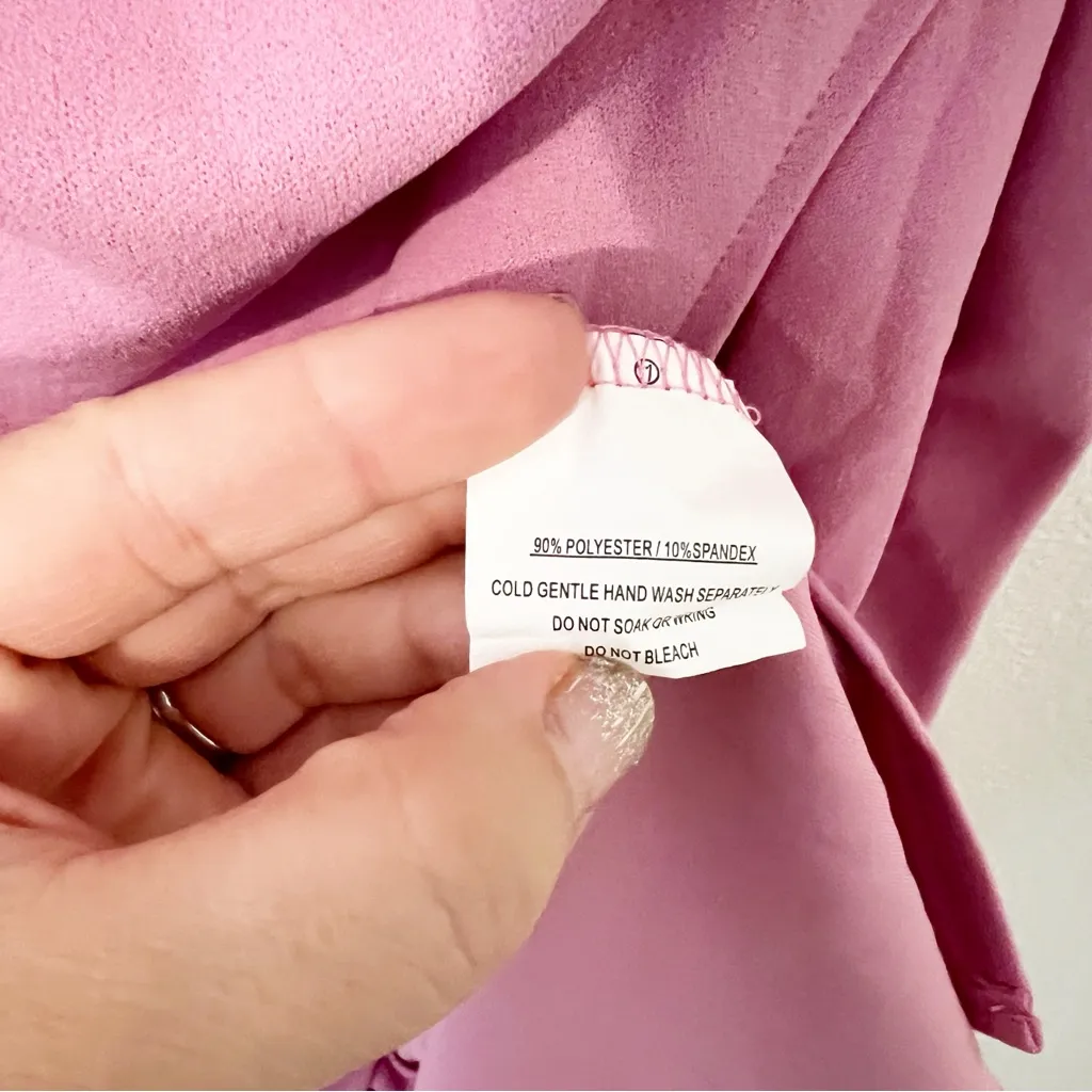 NWT Selfie Leslie Remember This Halterneck Gathered Pleat Dress Pink Large - Image 8