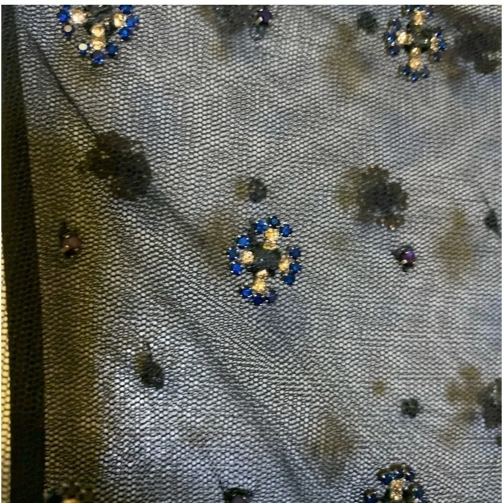 Sandro black sapphire colored jewel encrusted sleeveless dress size 2 - Image 5