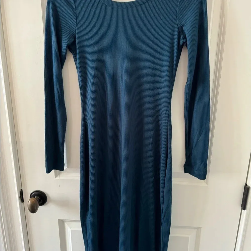 Chaser Cozy Ribbed Long Sleeved Scoop Back Bodycon Dress ~ S ~ Amalfi ~ NWT! - Image 2