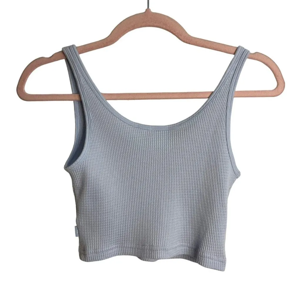 Aritzia TNA Waffle Notch Blue Tank Size XS - Image 3