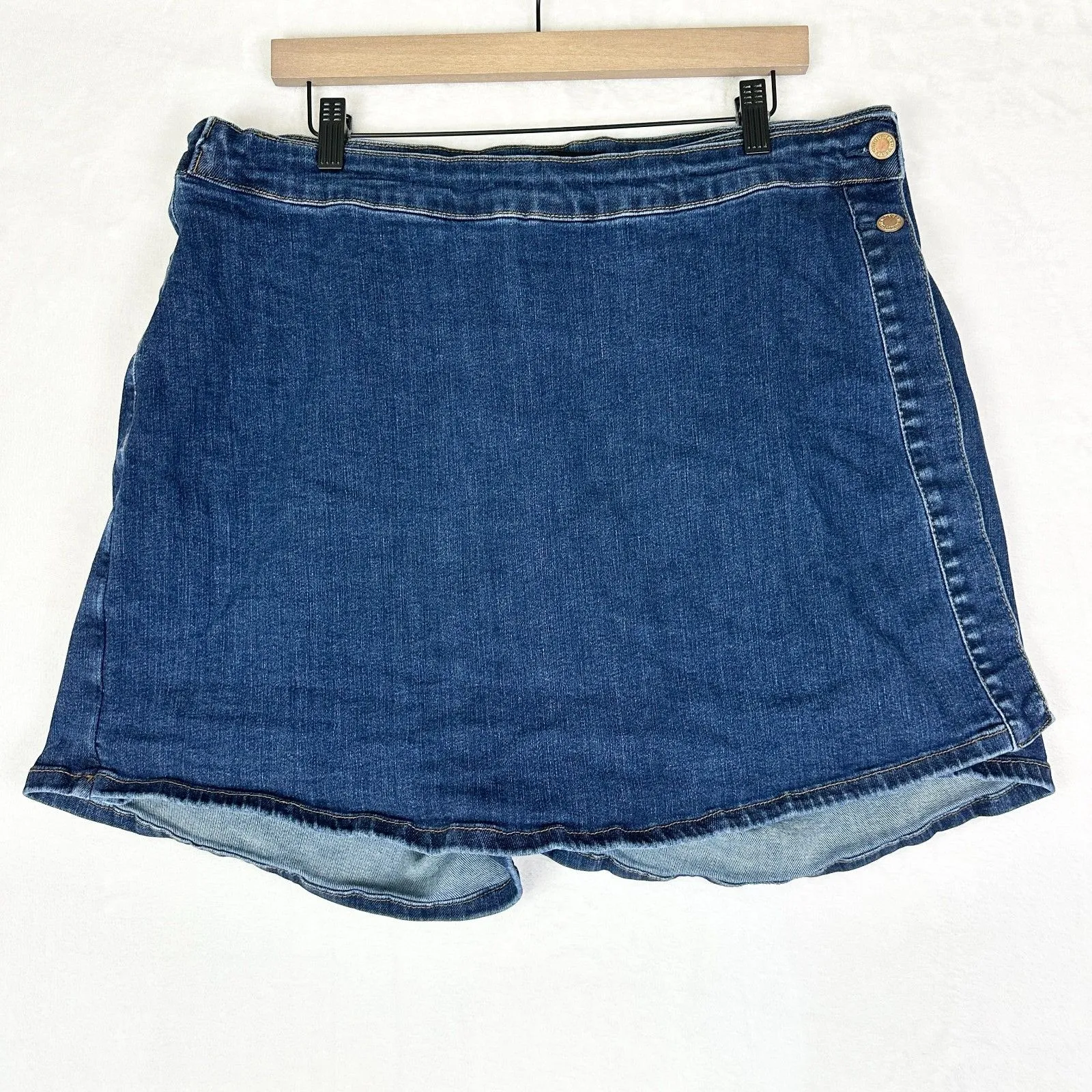 Judy Blue High Waist Denim Skort Size 3XL Stretch Dark Wash - Image 4
