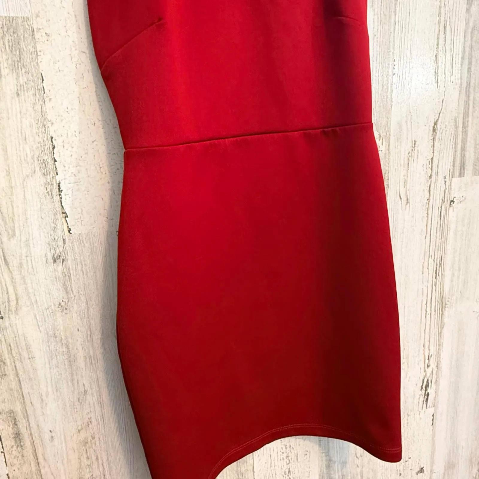 Red Halter Bodycon Dress Small Cutout Neck Zipper Back Cocktail Party - Image 8