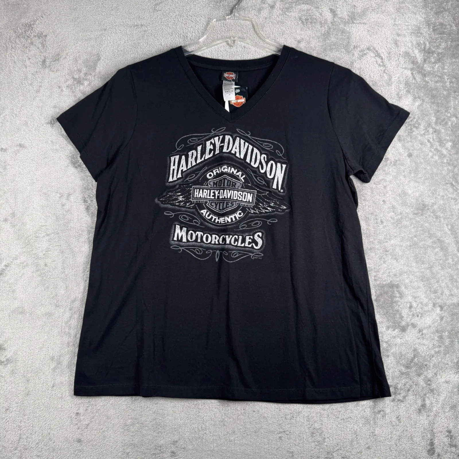 Harley Davidson‎ Womens 2X Black Shirt Moto Graphic Tee Denali Wasilla Alaska Size XXL - Image 2