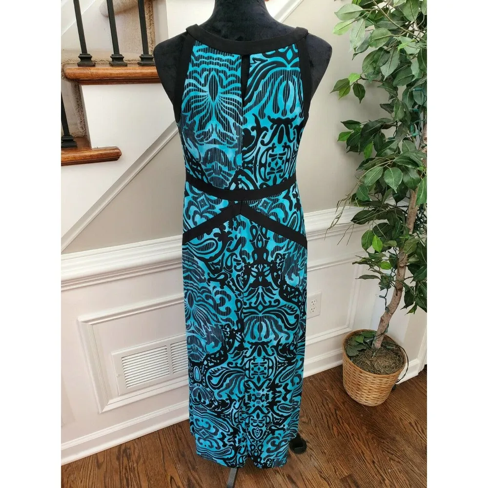 R&M Richard Women's Blue Polyester Round Neck Sleeveless Long Maxi Dress Size S - Image 7