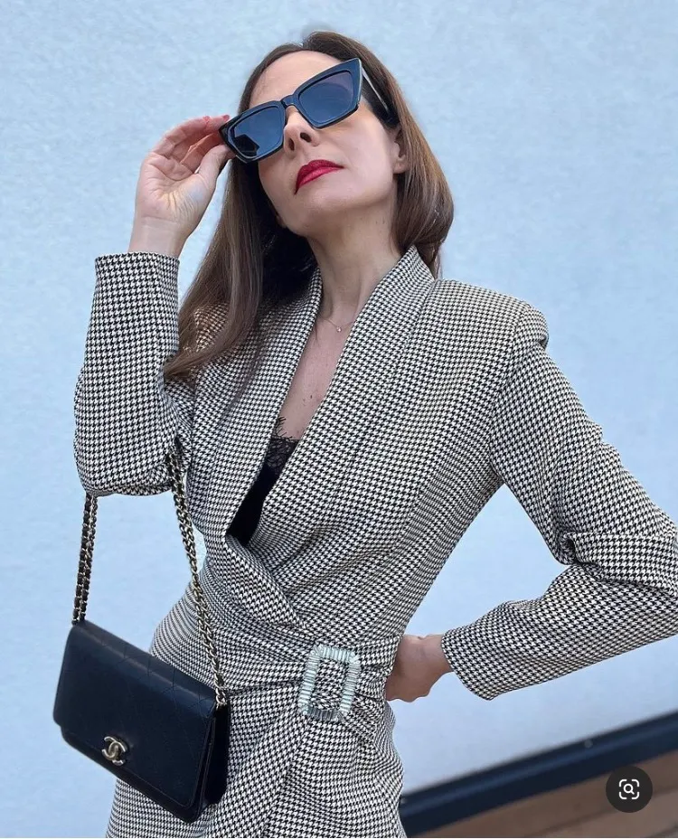 ZARA Houndstooth Blazer Dress - Image 10