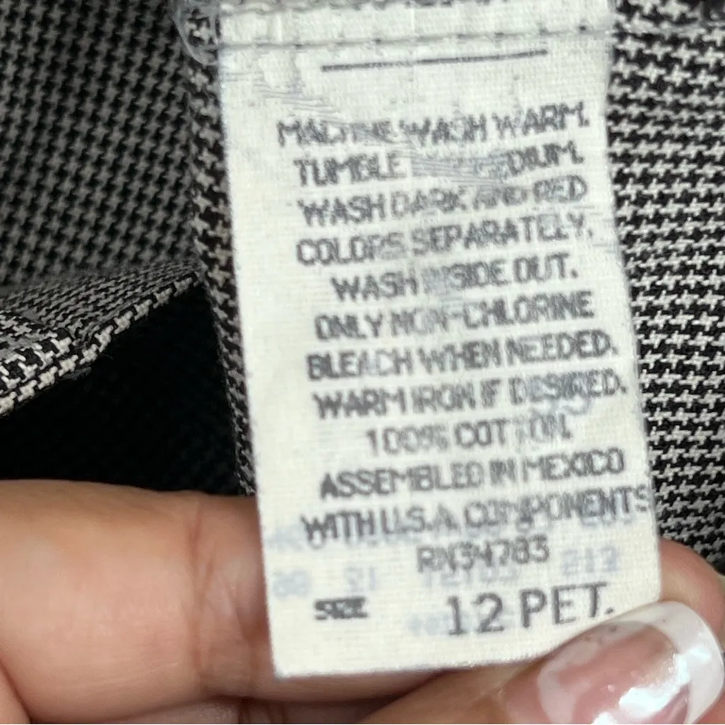 Vintage 90’s Lee wrinkle free high waisted houndstooth pleated trouser Pants 12P - Image 11