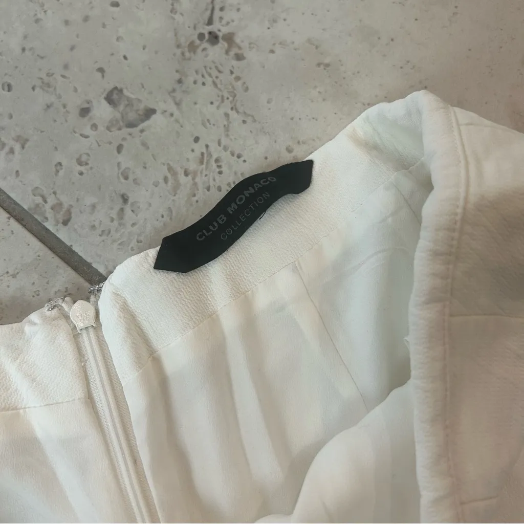 Club Monaco White Lined Bermuda Wide Leg Women’s Shorts XS - Image 6