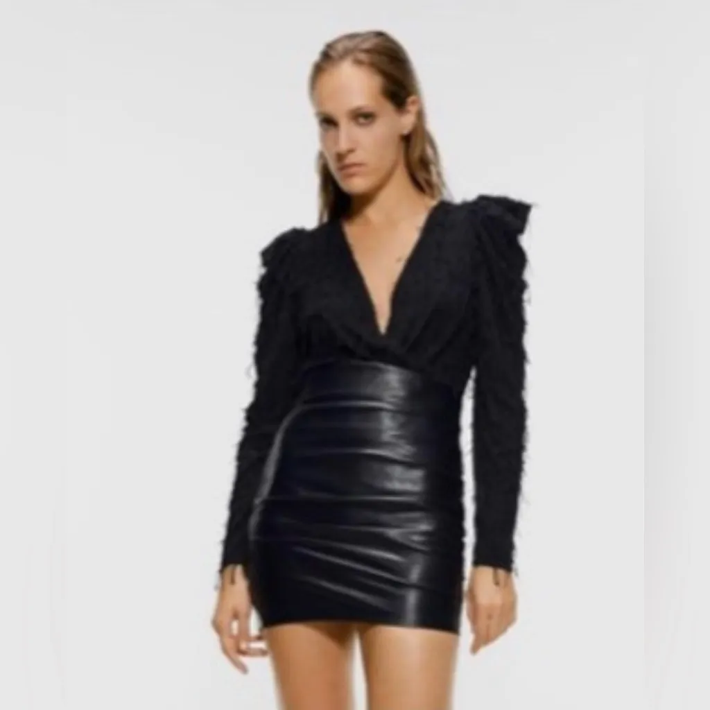 Zara Women’s Black Fringed Bodysuit Top - Image 3