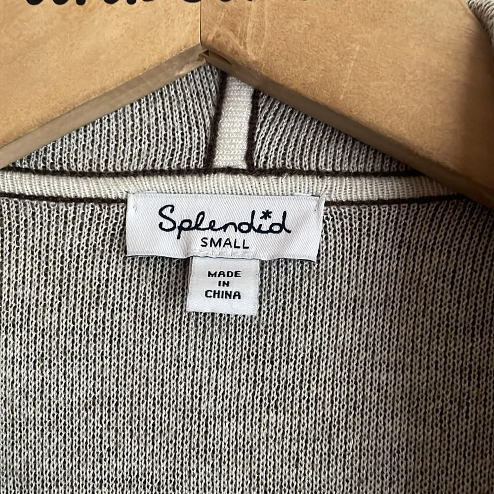 Anthropologie Splendid Sydney Reversible Hooded Cardigan Chocolate Stars - Image 7