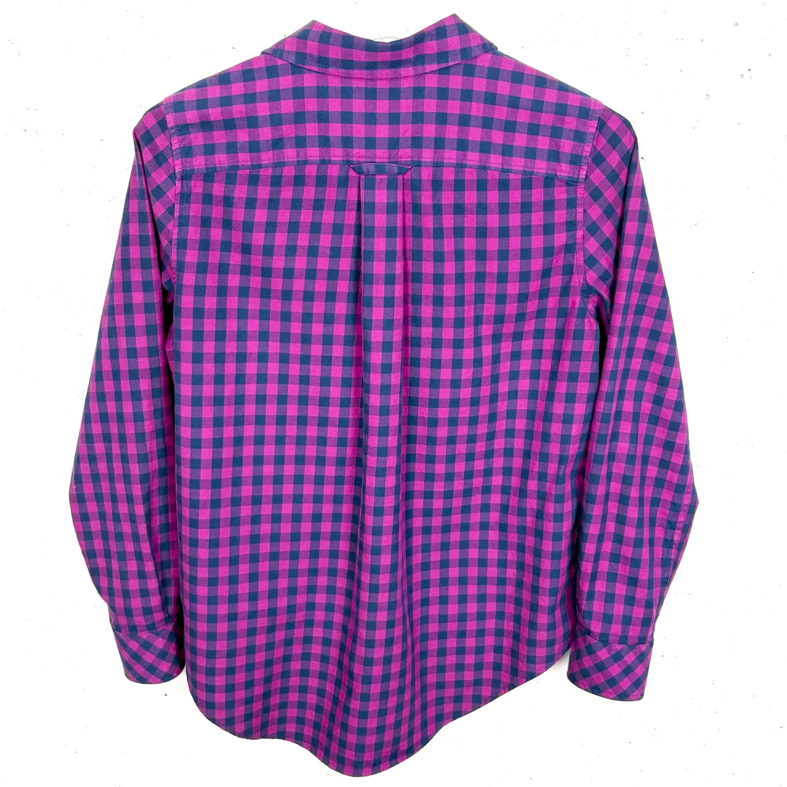 Vineyard Vines Cashmere Blend Gingham Button Down Shirt Pink Purple Pocket 0 - Image 2