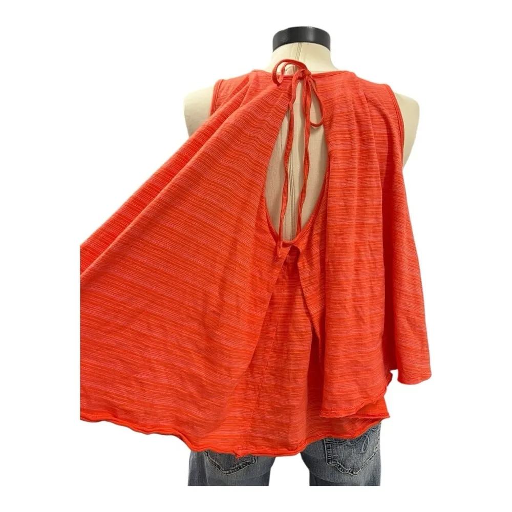 Free People Turn It Up Bohemian High Low Tank Top Women XS Scarlet‎ Orange NWOT - Image 5