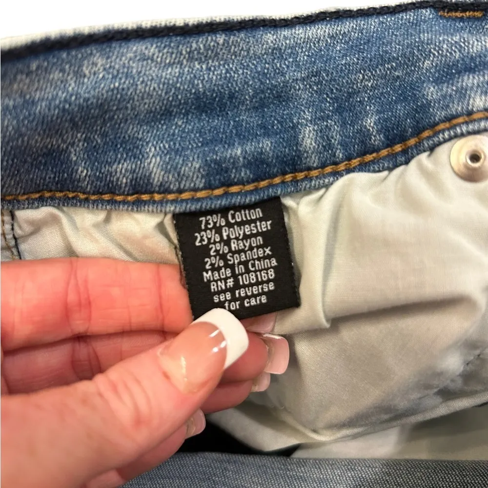 Rsq London Skinny Womens Acid-wash Bermuda Length Denim Shorts Size 28 - Image 5