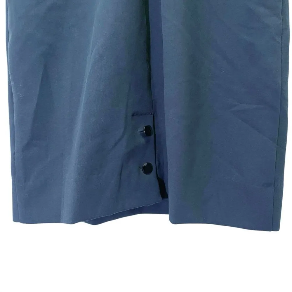 NWT Club Monaco Button Back Vent Dress Size 2 Dark Blue Tailored Modern Dress - Image 12