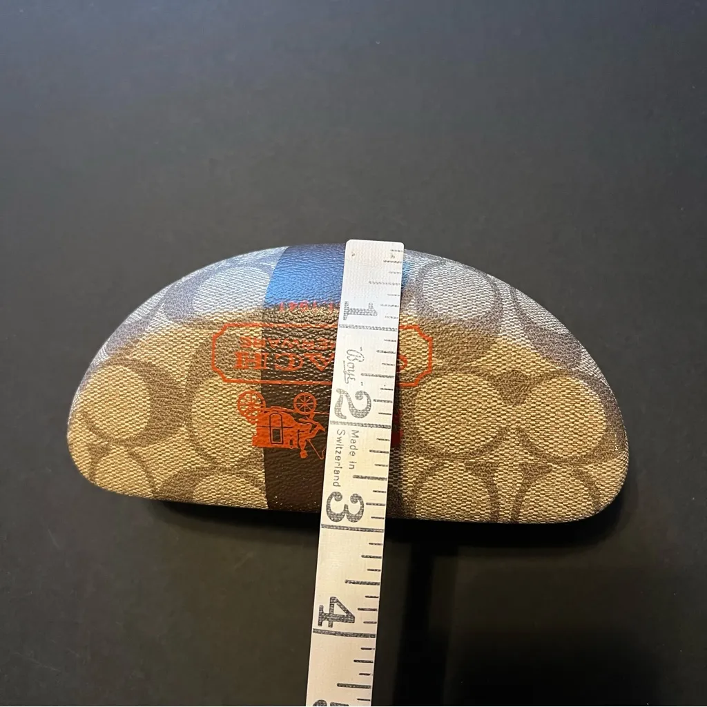 Coach sunglasses case, textured leather, classic monogram, brown - Image 12