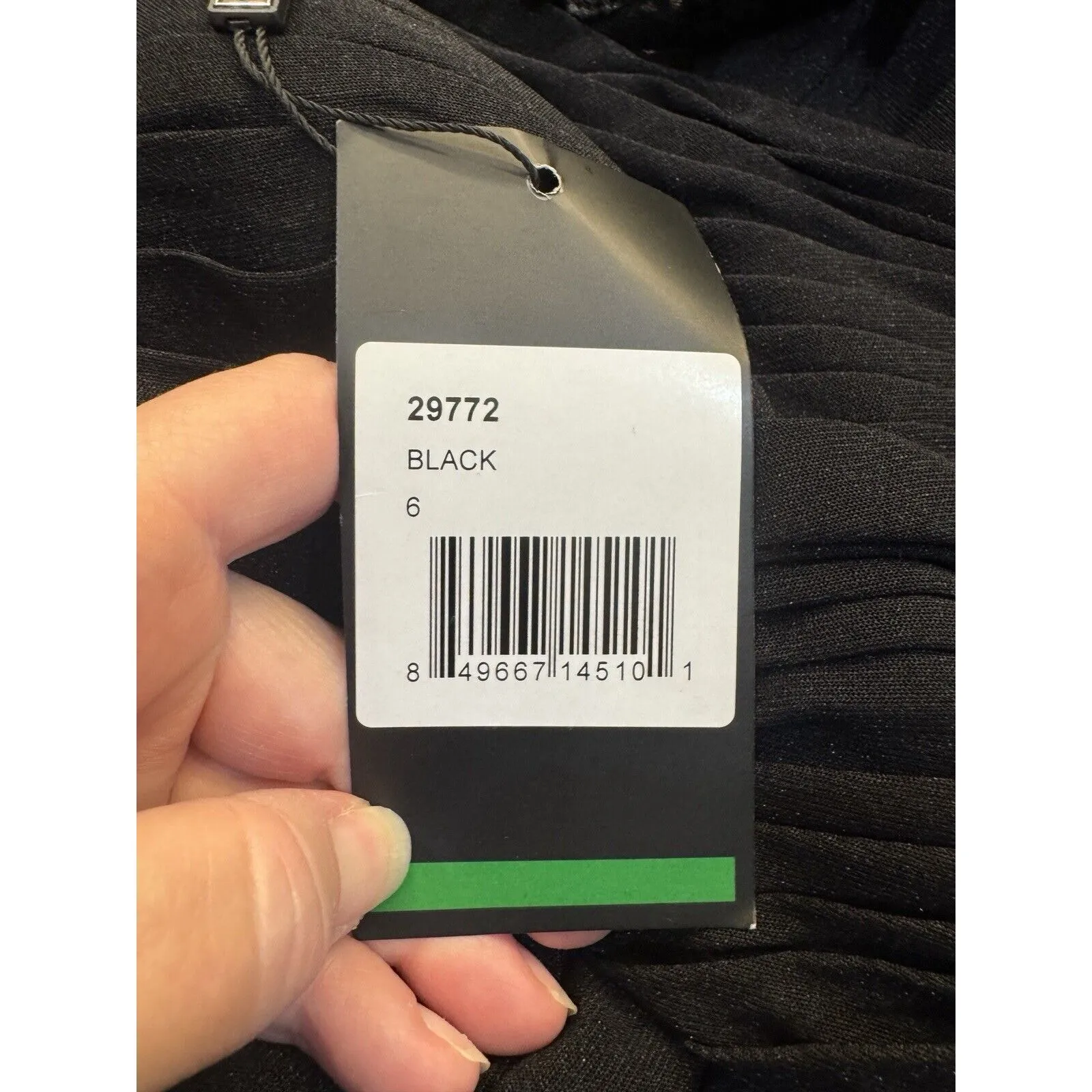 La Femme 29772‎ Floral Embroidered Ruched Back Jersey Gown, Black, Size 6 - Image 8