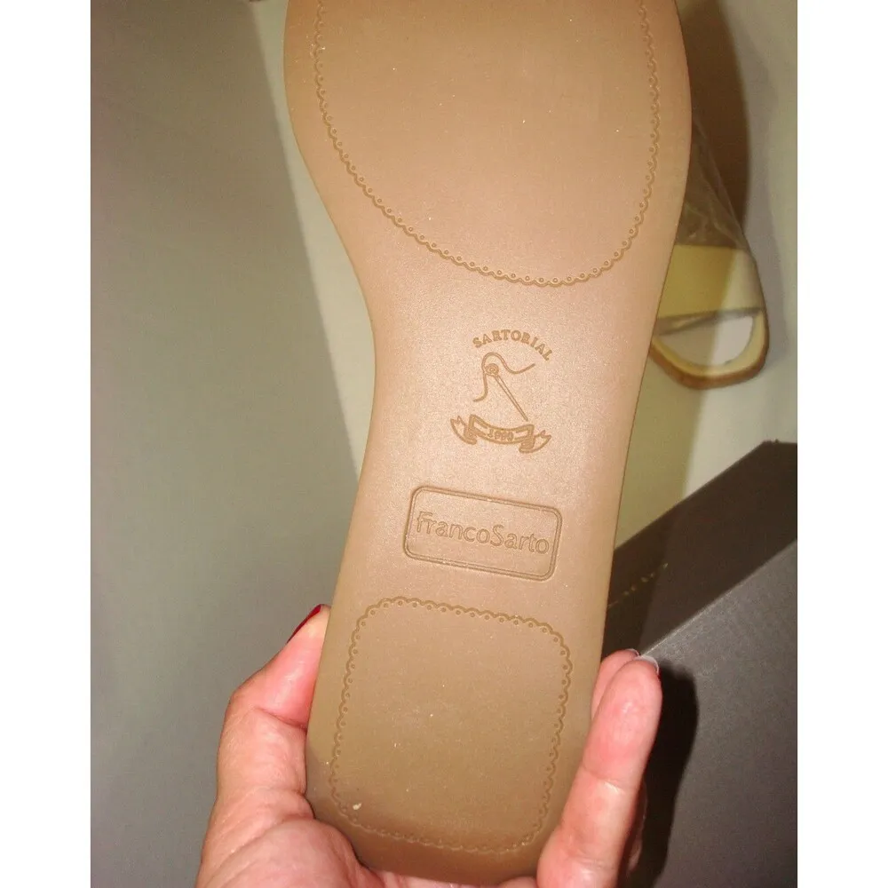 New Womens 8 M Sandals Shoes Franco Sarto Wedge Terry Platform Ivory Cream White - Image 7