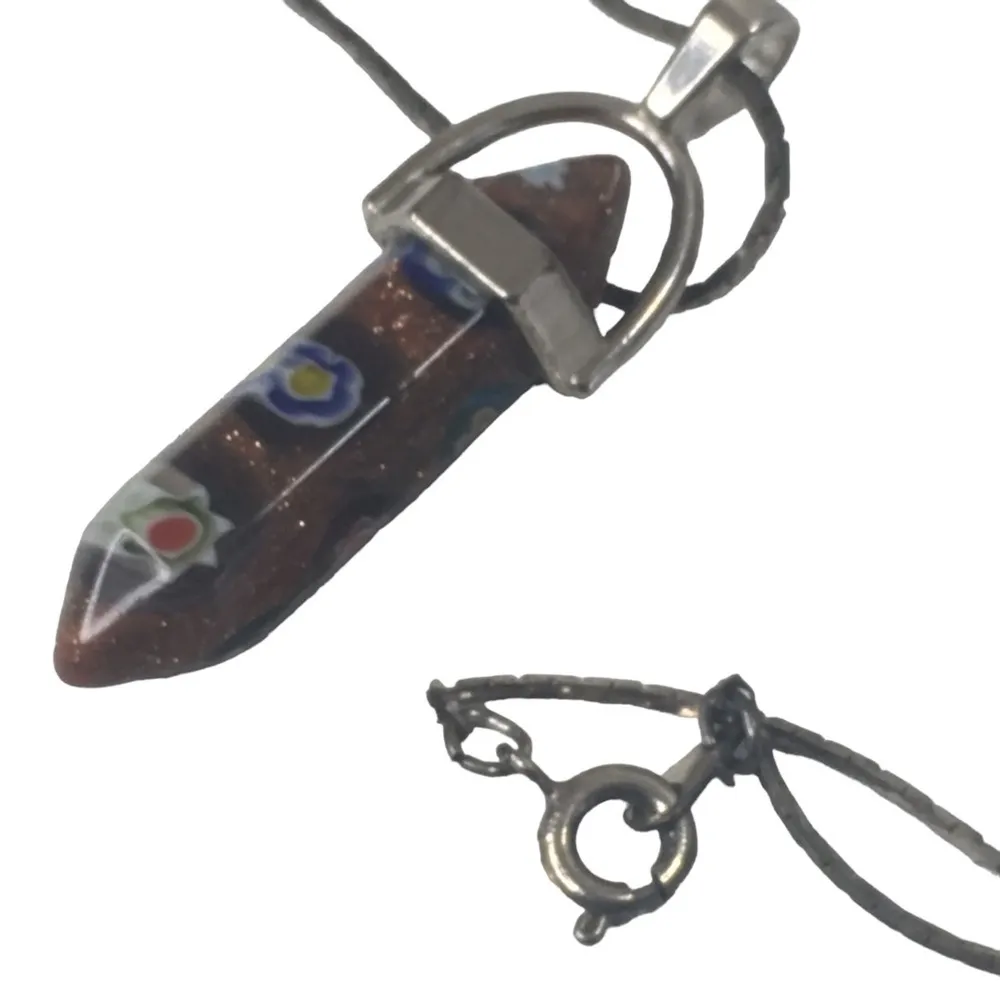 Healing quartz necklace multicolor flowers 18” - Image 6