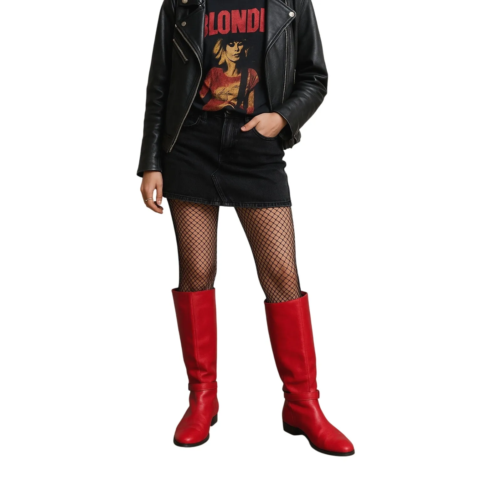 1990's Vintage Miss Capezio Red Leather Knee High Boots 8 M .Made in Brazil. - Image 2