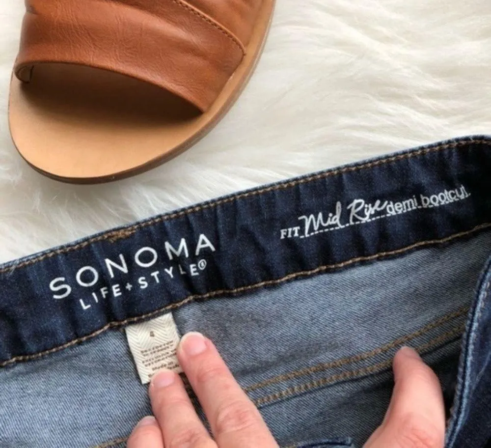 Sonoma Mid Rise Demi Bootcut Jeans Dark Wash 4 - Image 6
