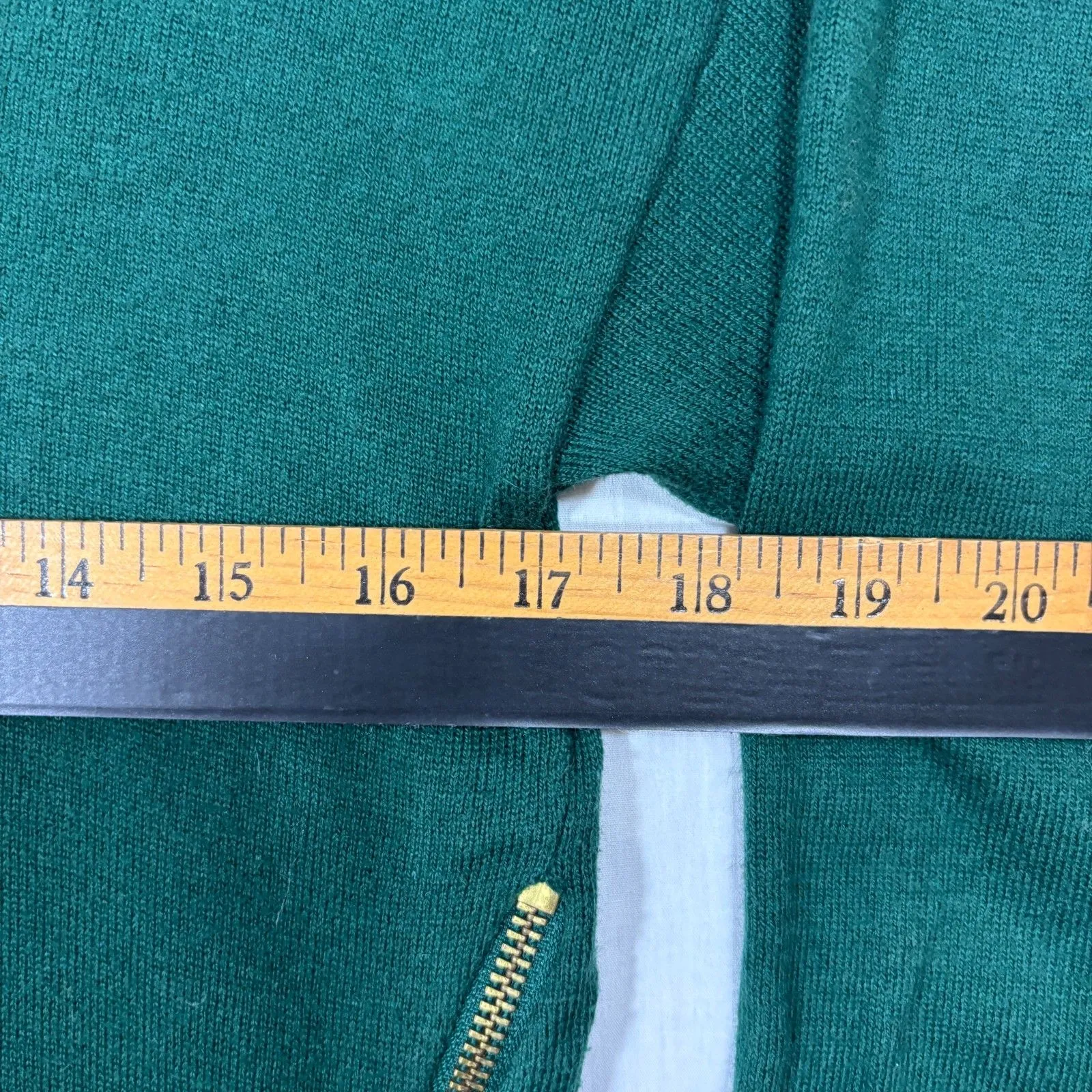 Michael Kors Women's Sweater Gold Zipper Emerald Green Modern Holiday Chic Sz S - Image 4