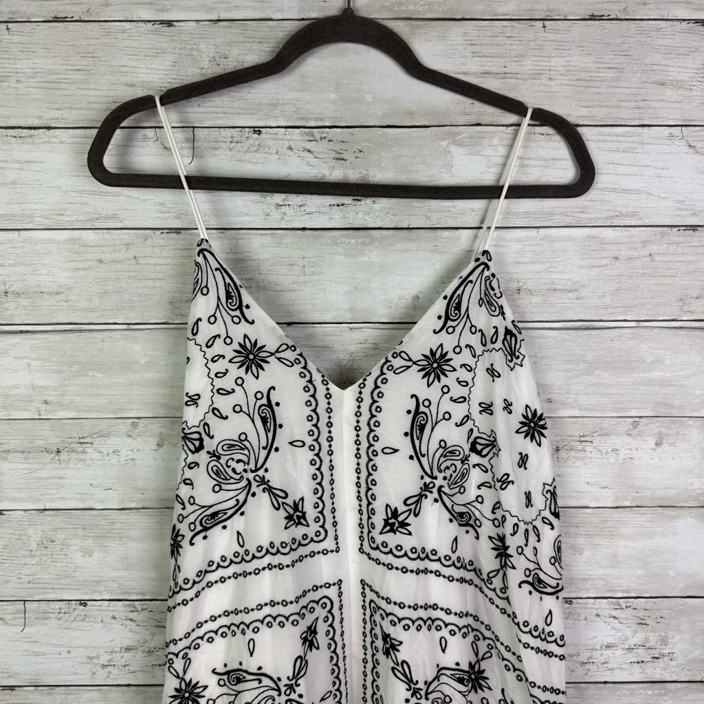 Madewell Embroidered Deep V-Neck Midi Dress in Bandana Size XL - Image 5