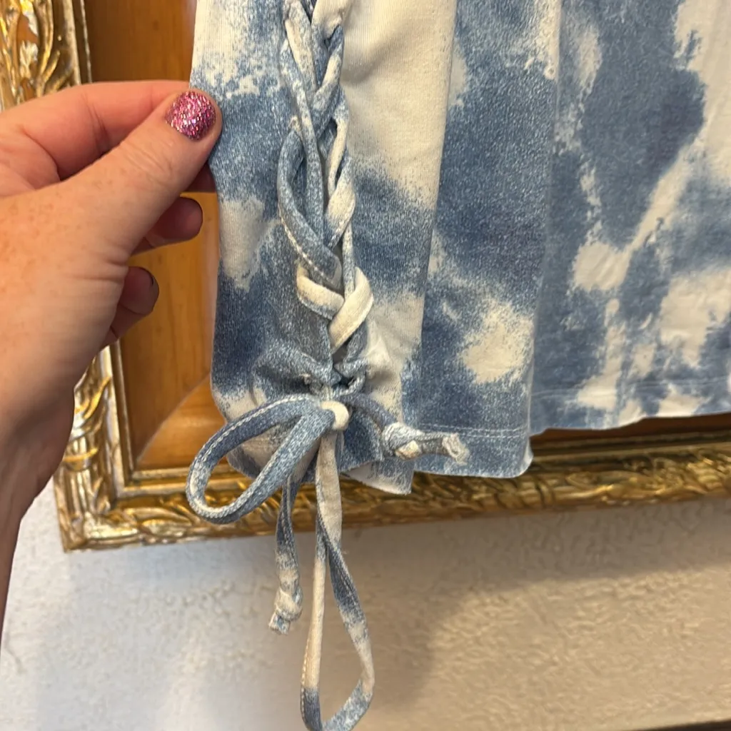 Cato Blue & White Tie Dye Tee - Size L - Image 3