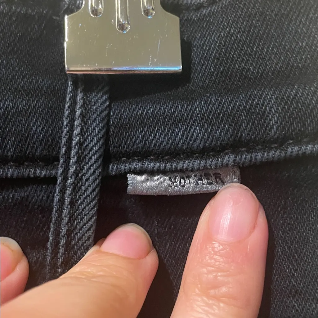 Women’s MOTHER The Hustler Ankle Fray Jeans Wash Night In Paris Black Size 29 - Image 7