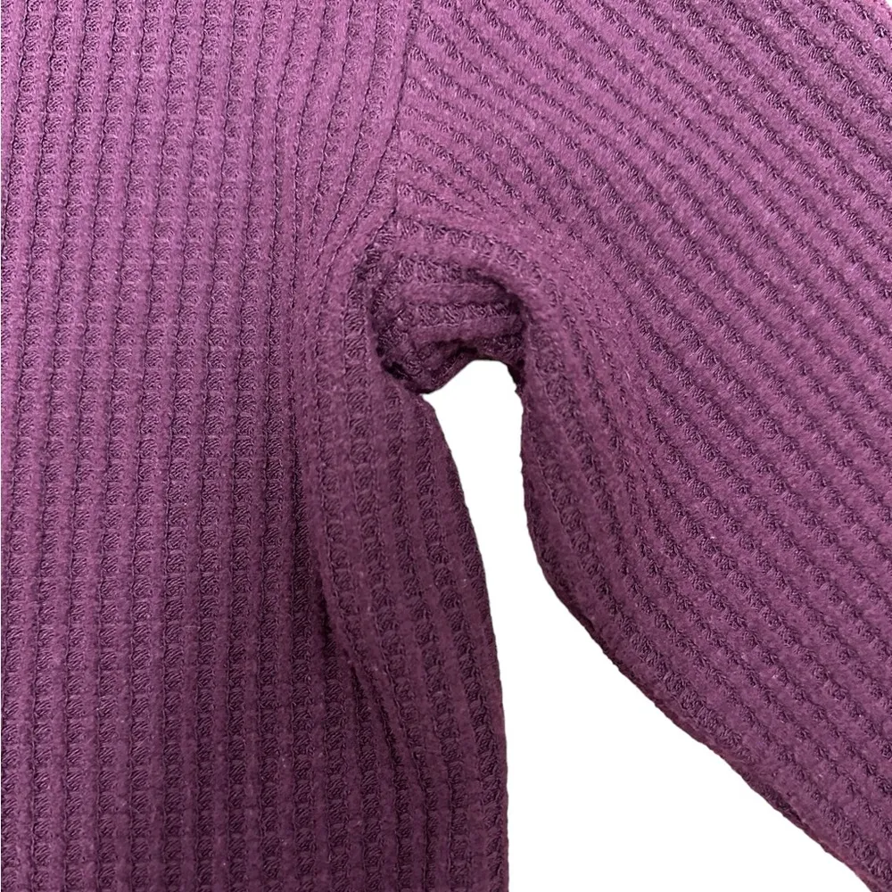 Splendid Waffle Thermal Pullover Long Sleeve Top Size Medium in Merlot - Image 9