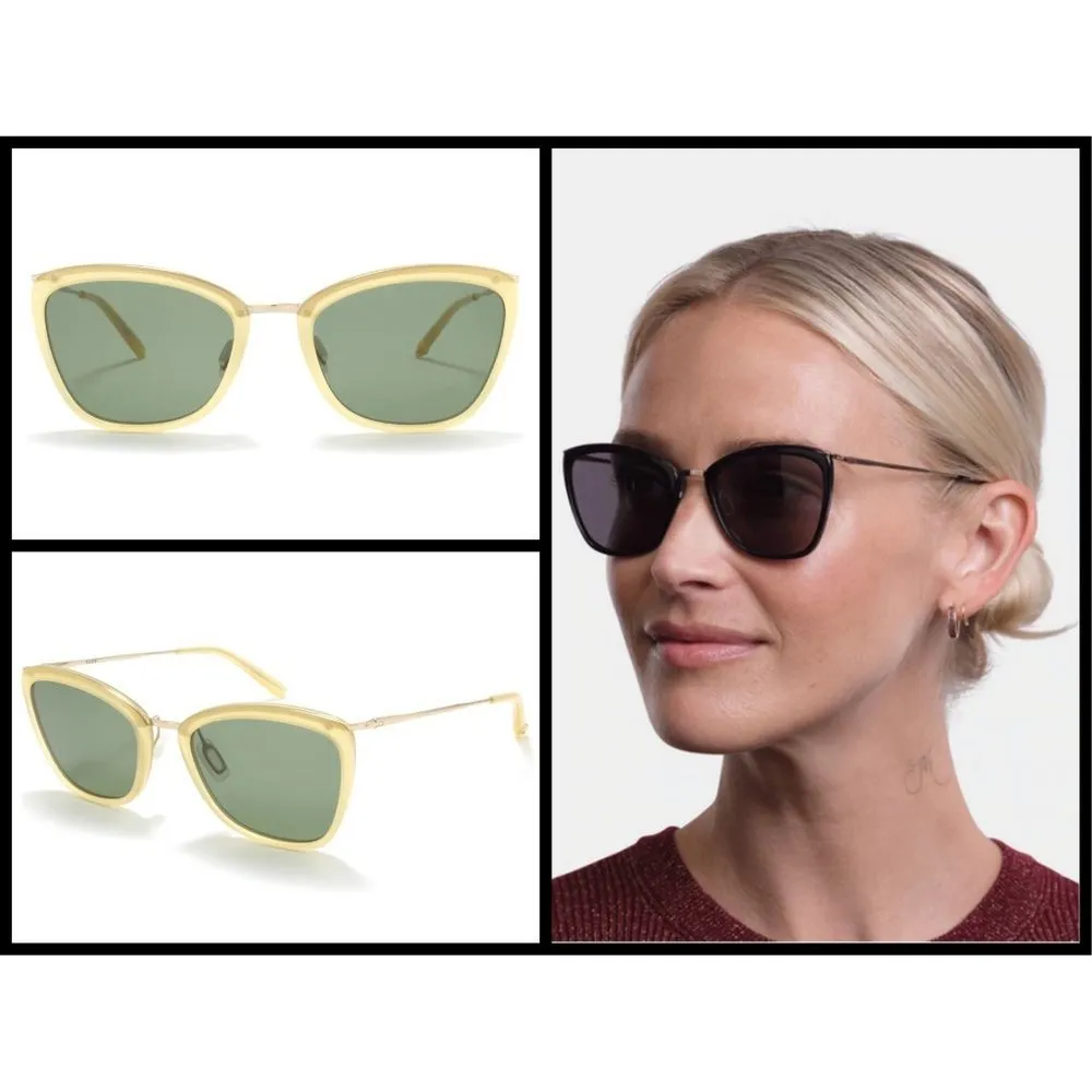 💕GARETT LEIGHT💕 Louella Sunglasses ~ Toffee Gold with Semi Flat Green Lenses - Image 4