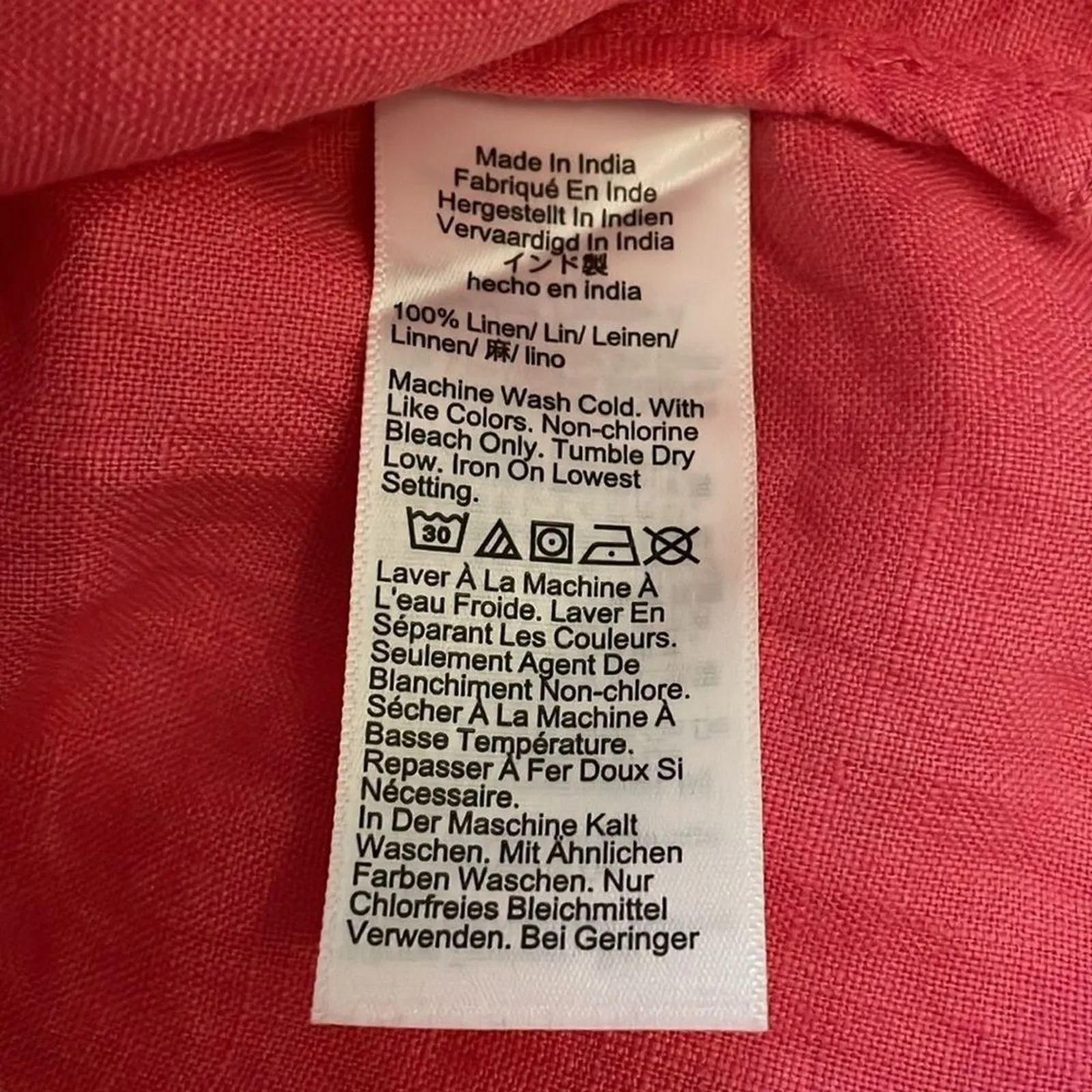 J. Crew Pink Baird McNutt Irish Linen Shirt Dress Womens Size Small Preppy - Image 7