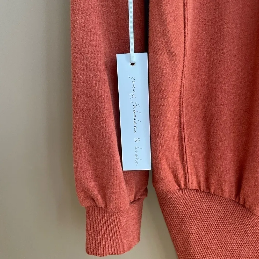 NWT Young Fabulous & Broke Turtleneck Sweater Dress w Side Zipper in Rust Size M - Image 9