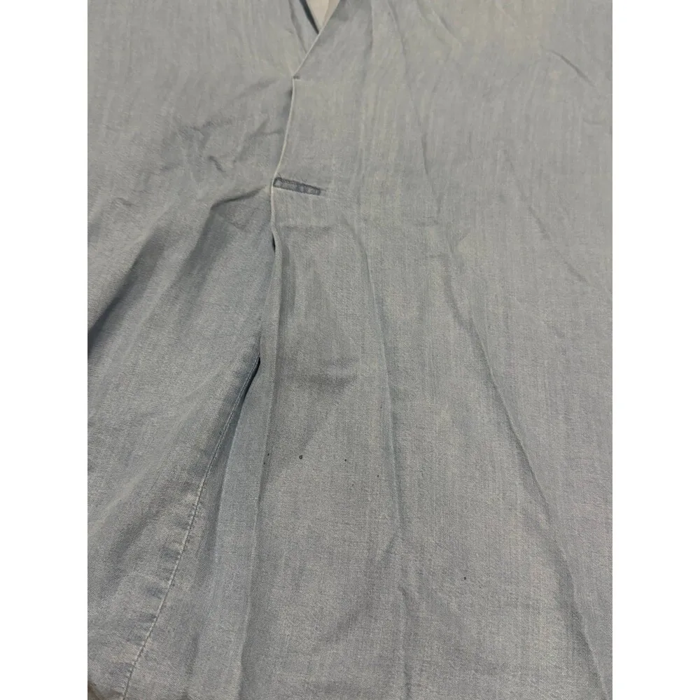 ZARA  denim collared summer flowy blouse - Image 6