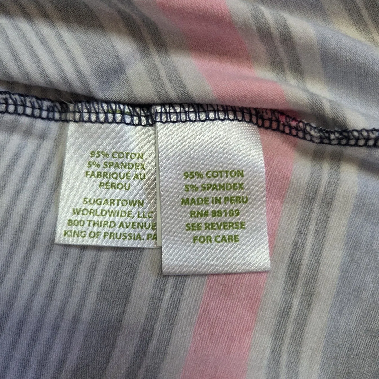 Lilly Pulitzer True Navy Bayside Stripe Waverly Blouse Sz X Small Beach Coastal - Image 7