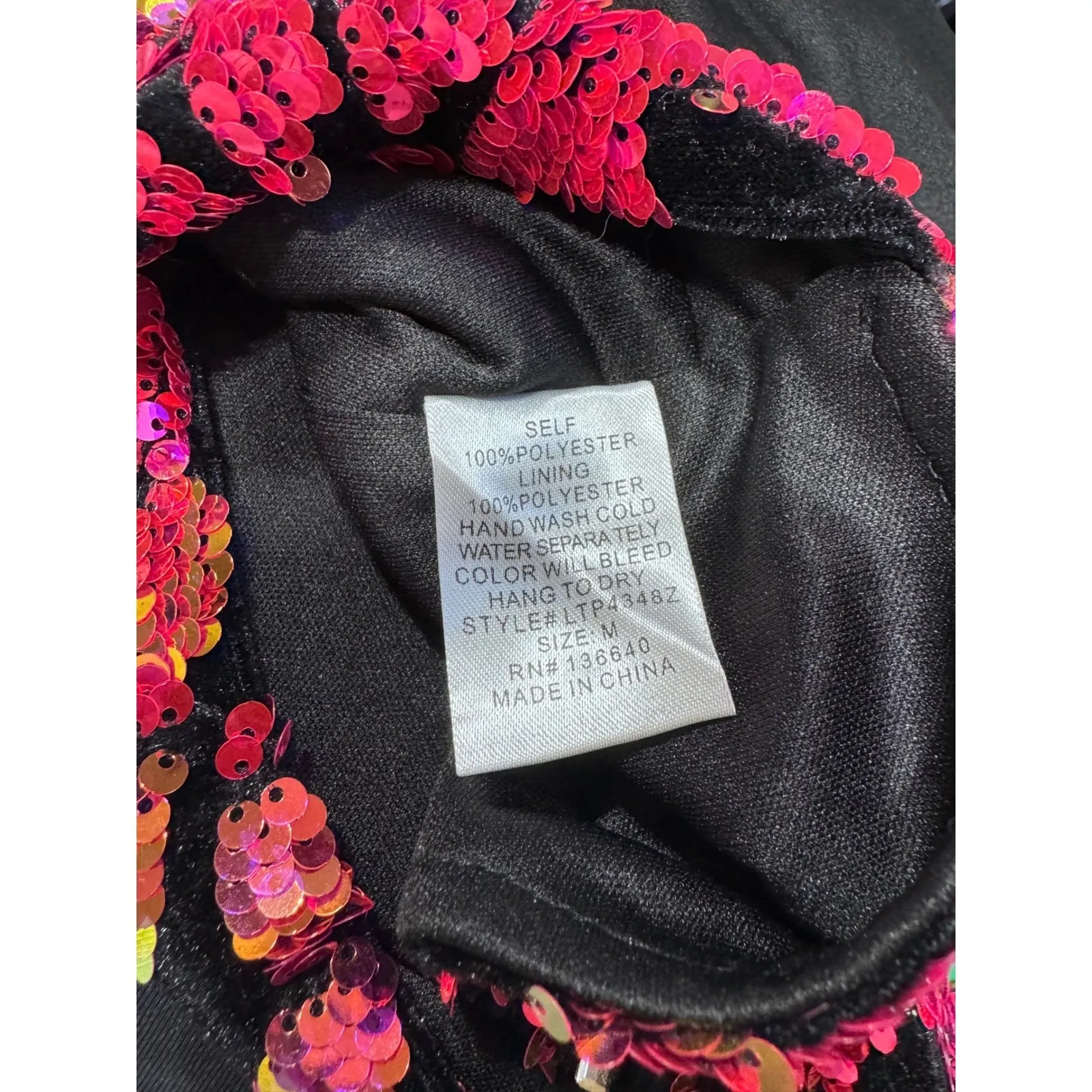 L'Atiste‎ by Amy Sequin Tube Top Strapless Black Pink Glitter Party Crop Top Med - Image 3