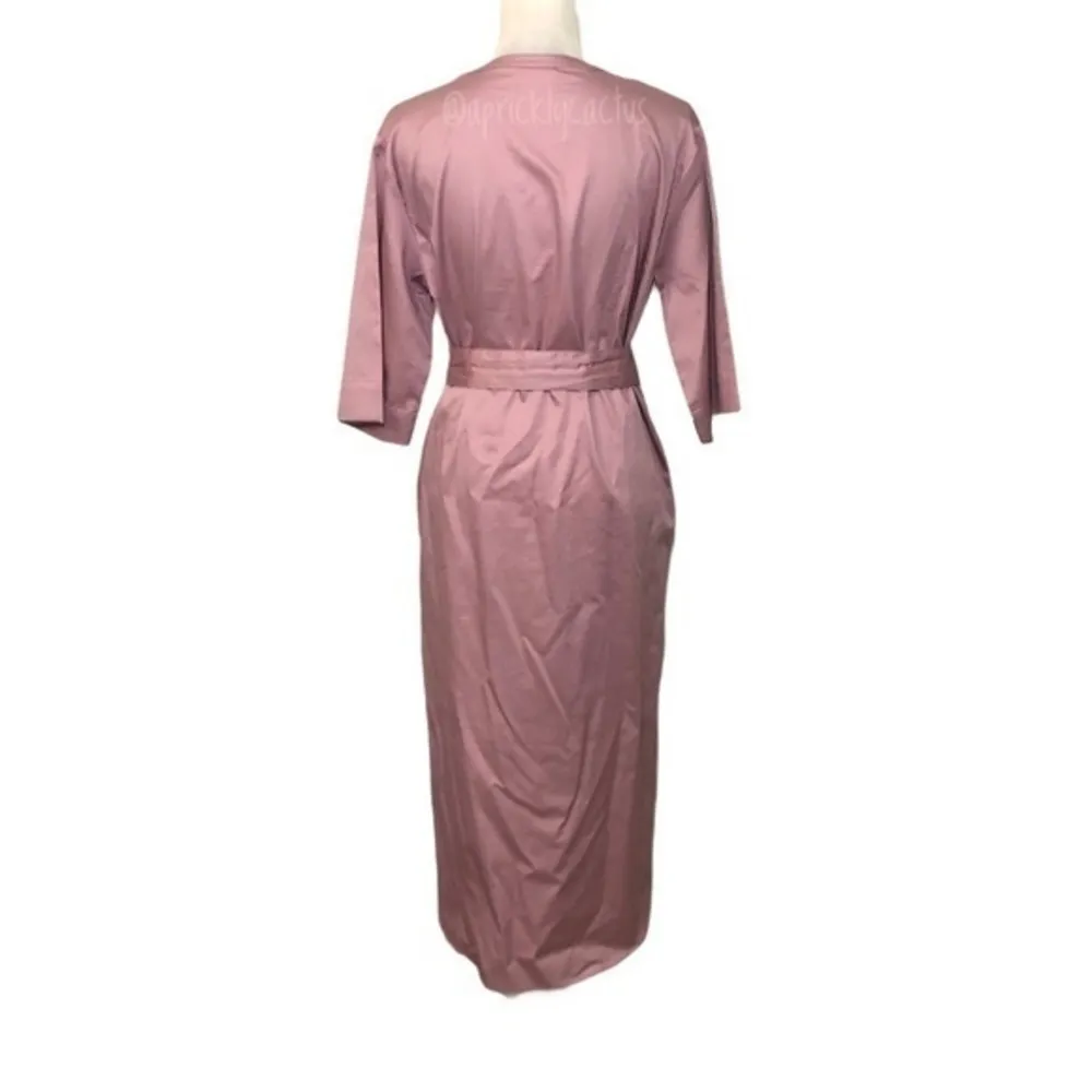 NWOT Light Rose Pink Casual Belted Midi Dress New - Image 5