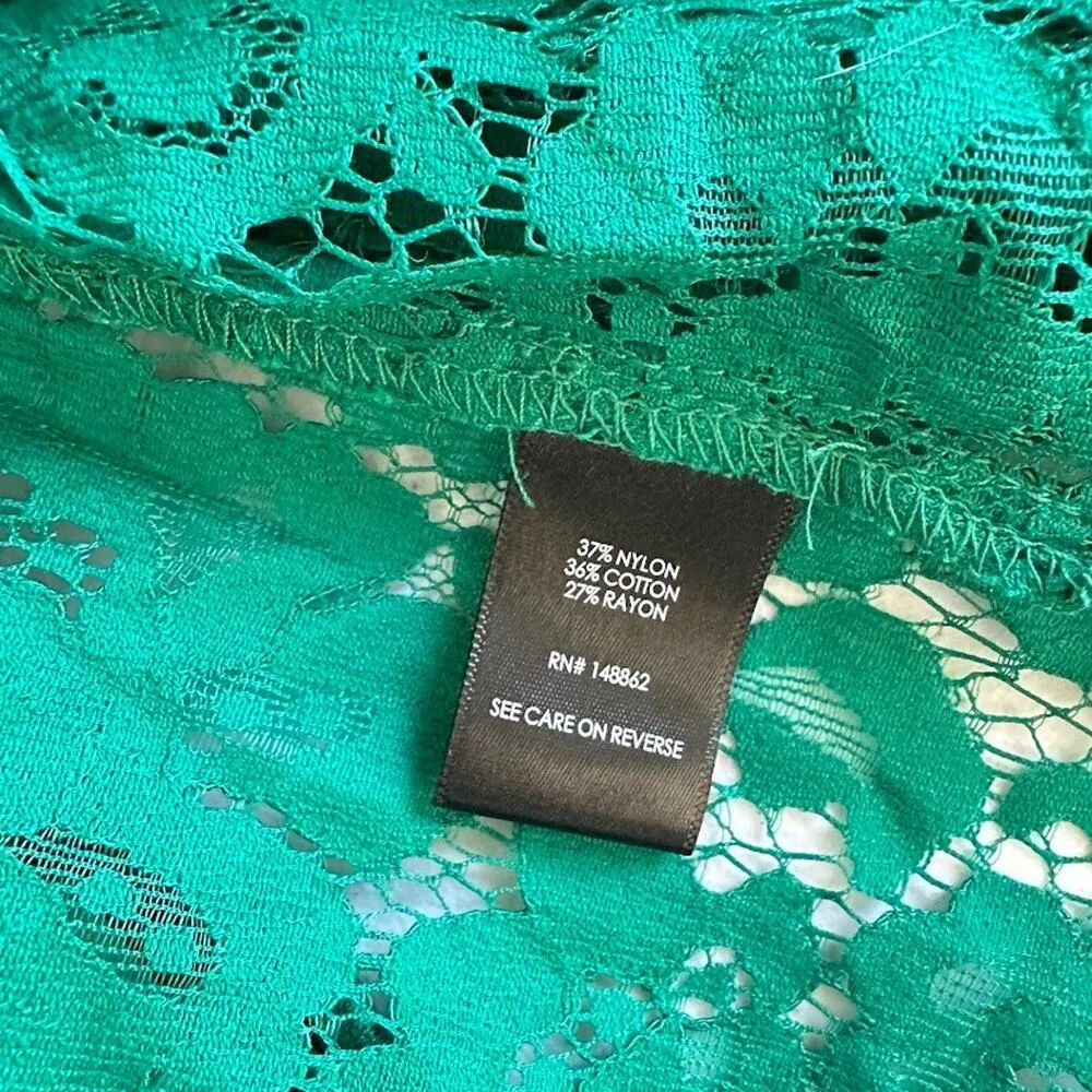 TORRID Womens Trench COAT Long Sleeve GREEN Lace Size 4X Belt Cardigan Kimono - Image 12