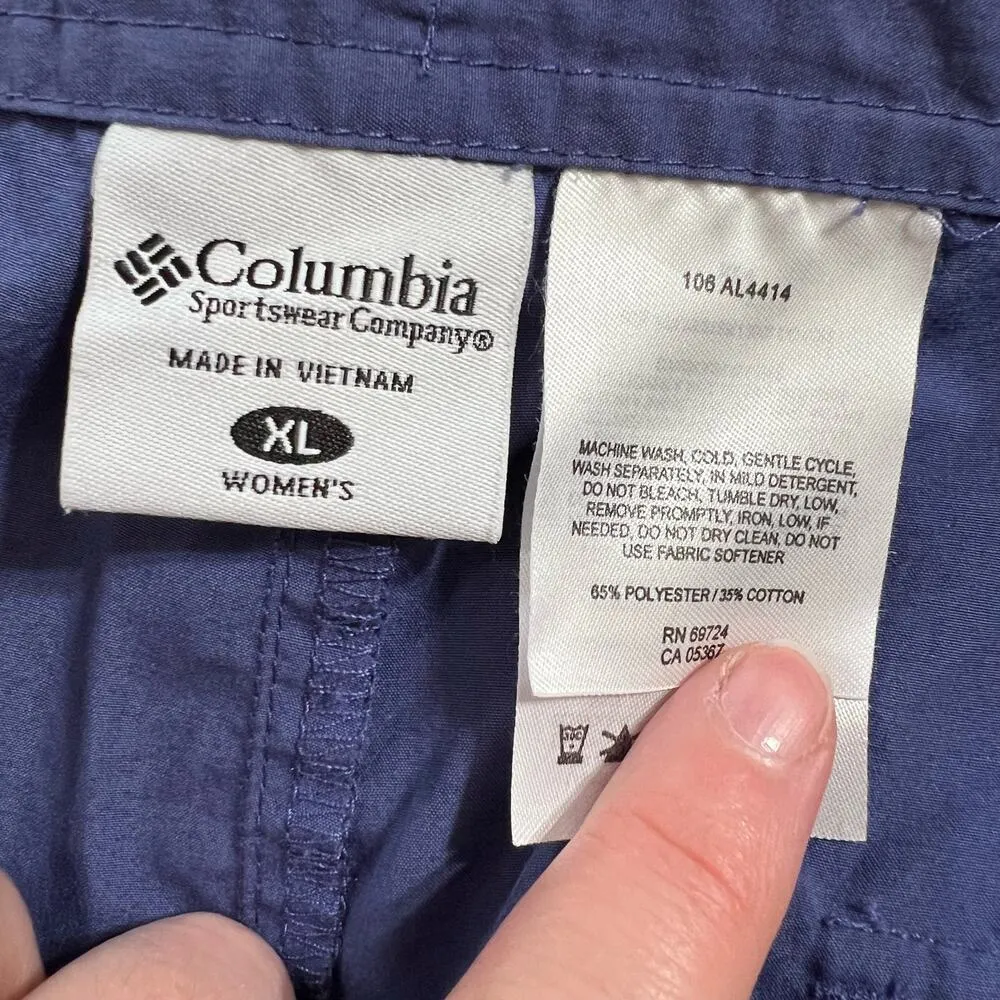Columbia Womens Outdoor Hiking Shorts Blue Lightweight Summer XL - Image 10