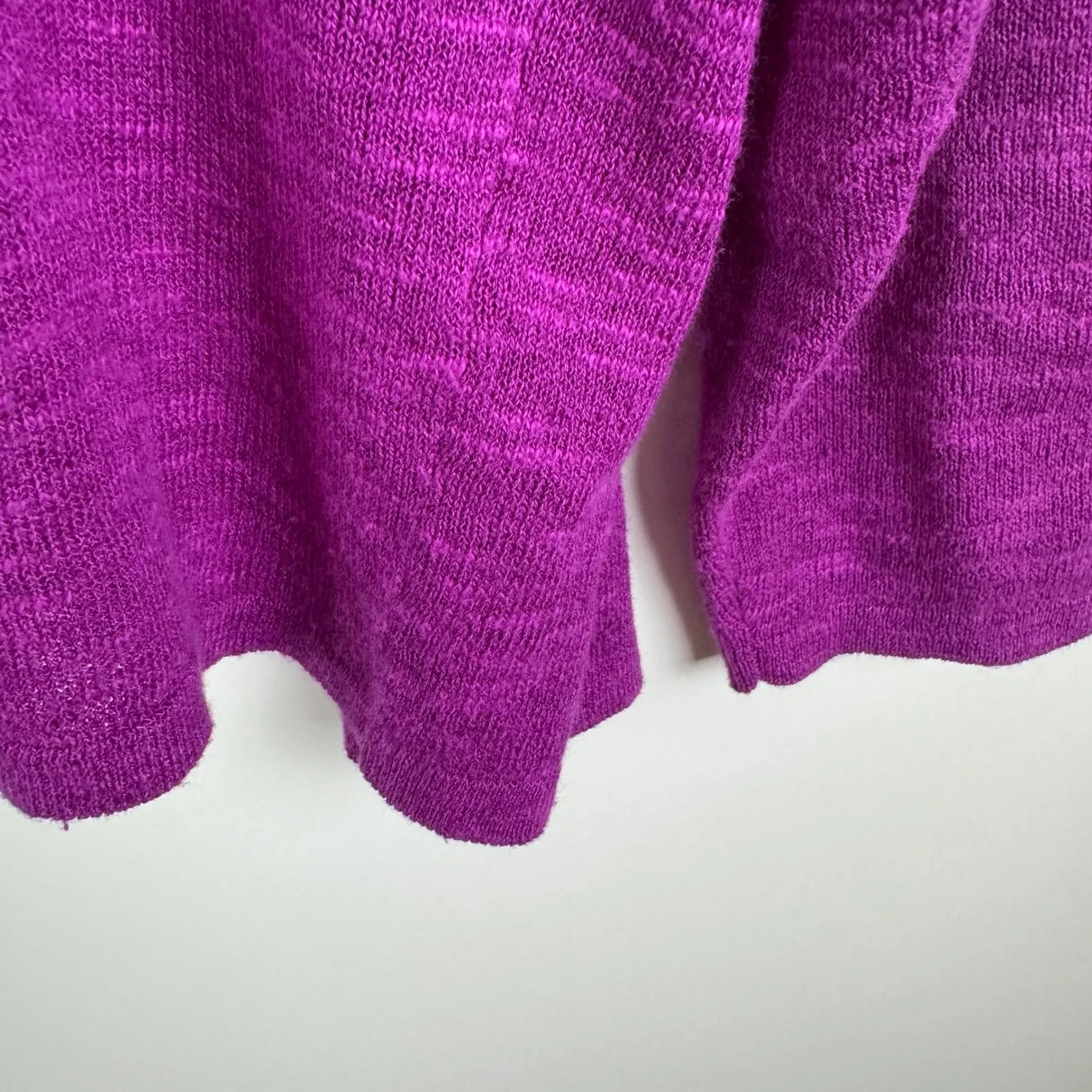 Eileen Fisher Linen Cotton Open Front Knit Cardigan Sz LP Purple Sweater Organic - Image 4