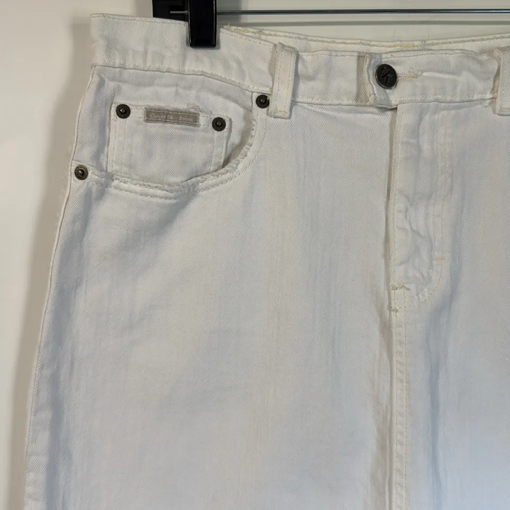 Calvin Klein Jeans Vintage Y2K Faded White Pencil Skirt Knee - Image 12