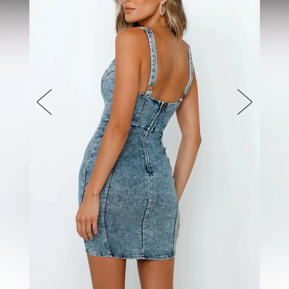Denim Body Con Mini Dress - Image 10