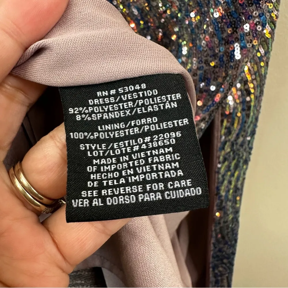 Nightway Dress Womens 12 All Over Sequins Floor Length Formal Gown - Image 8